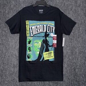 Wicked Emerald City Oz T-Shirt Mens Small Black Graphic Broadway Musical NWT
